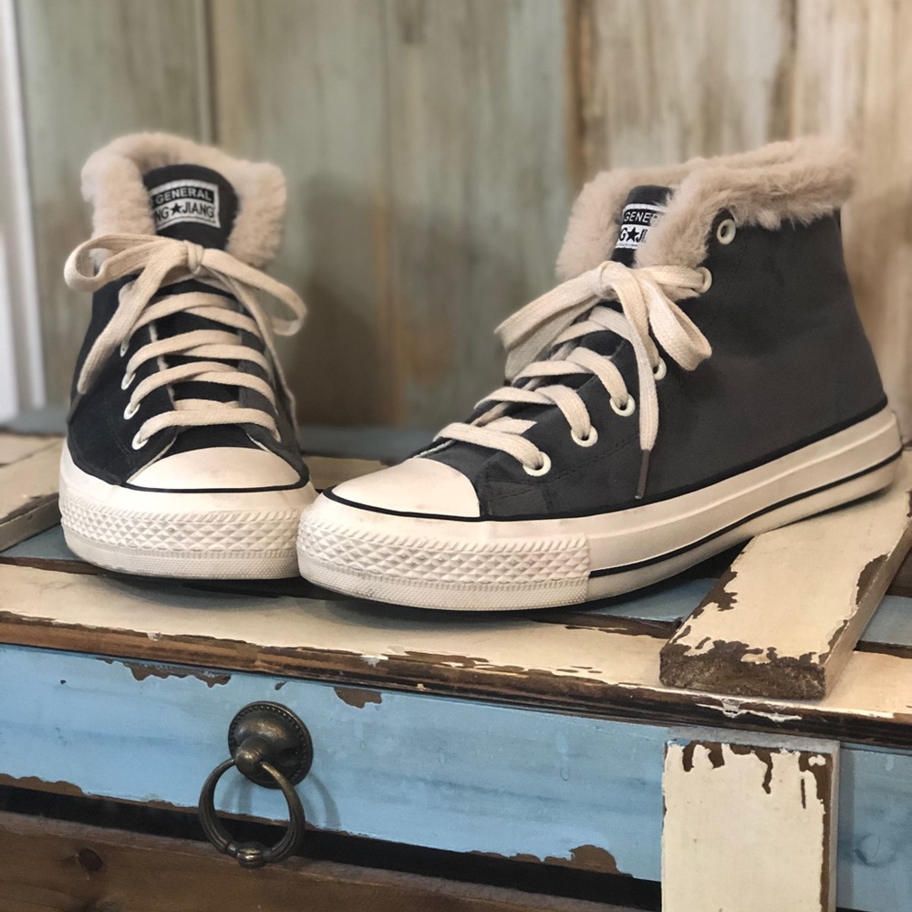 High top velour sneakers